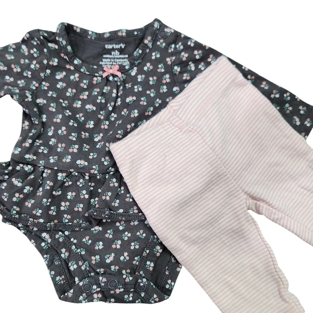 Newborn baby girl clothing lot 9 pieces bodysuits &‎ leggings NB